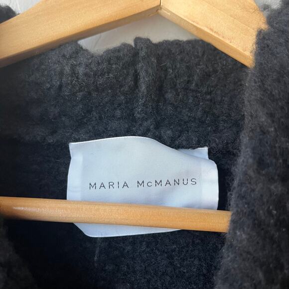Maria McManus Brushed Fleece Wool Cashmere Blend Black Sweater Hoodie Size M - Picture 6 of 11